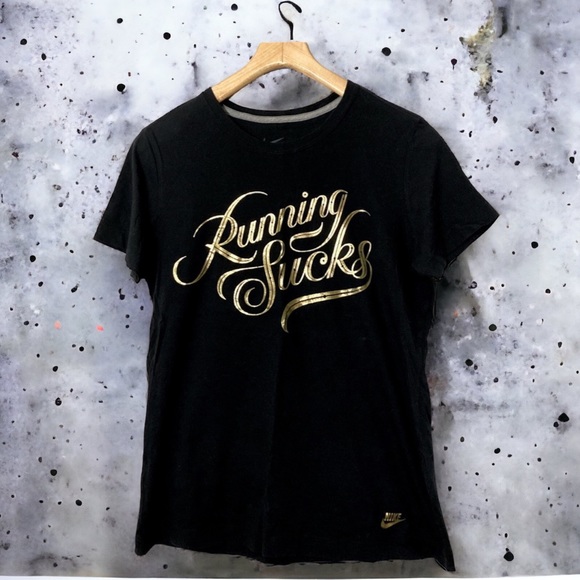 NWOT Nike “Running Sucks” Slim Fit Short Sleeve T-Shirt Women’s Size XL - Picture 4 of 16